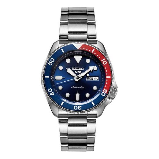 Men's SEIKO No. 5 Sports Mechanical Watch Red Blue SRPD53K1