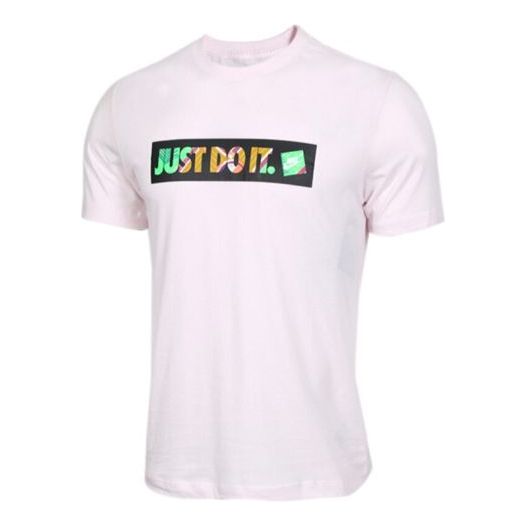 Men's Nike just do it US Edition Sports Short Sleeve Pink BQ0169-641 T-shirts - KICKSCREW