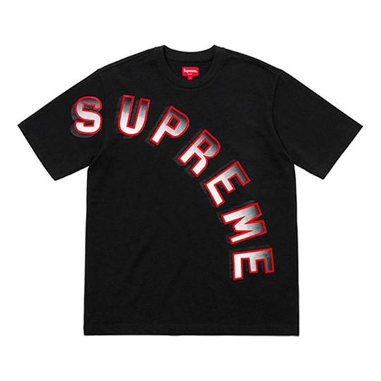 Supreme SS18 Gradient Arc Top Tee Black Logo Tee SUP-SS18-291 T-shirt - KICKSCREW