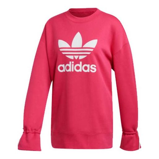 (WMNS) adidas originals Logo Sports Sweatshirt Pink/Red EC1898