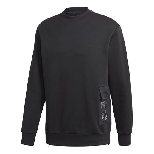 adidas Logo Print Side Pocket Casual Collar Sports Men's Black FS4293