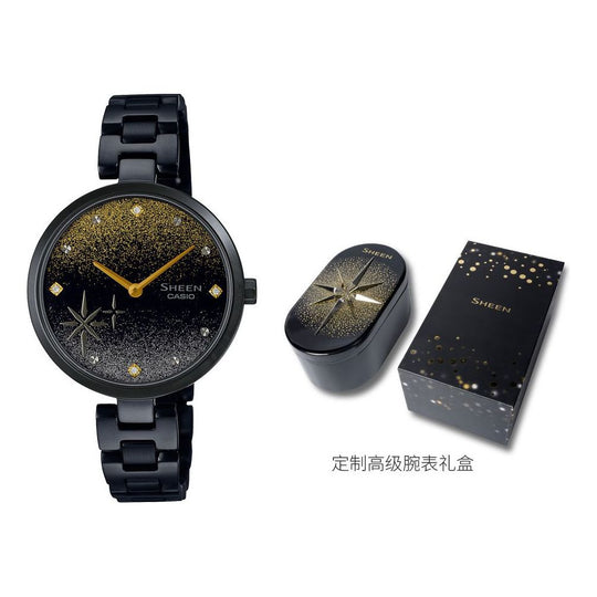 CASIO SHEEN Series Gold Swarovski Crystal Watch Box Analog SHE-C1100BD-1AUPRJ