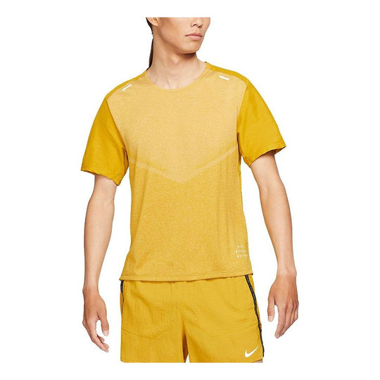 Nike Ultra Run Division Training Sports Quick Dry Breathable Short Sleeve Yellow DA1299-392
