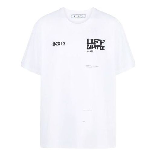 Off-White SS21 Logo Round Neck Short Sleeve Loose Fit White OMAA038S21JER0080110