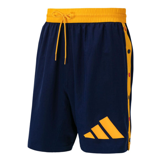 Men's adidas Ee Mcd Short2 Side Lacing Large Logo Basketball Shorts Navy Blue HB0738