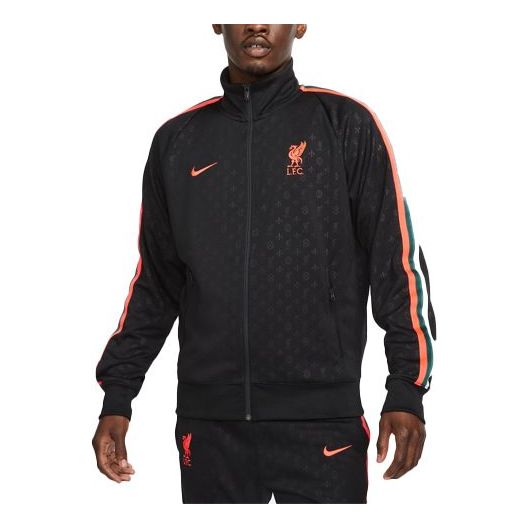 Nike Liverpool N98 Knit Loose Stand Collar Stripe Logo Jacket Black DB2944-010