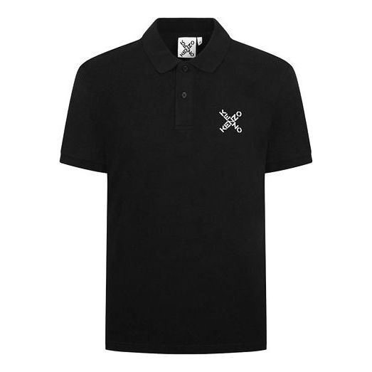 Men's KENZO XLogo Alphabet Short Sleeve Polo Shirt Black FA65PO0504SK-99
