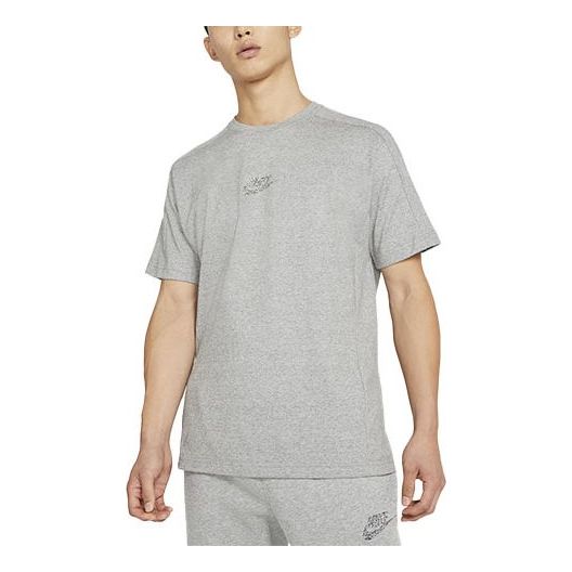 Nike Sportswear Logo Knit Sports Short Sleeve Gray DA0654-010