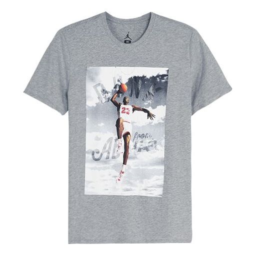 Air Jordan Basketball Printing Short Sleeve T-Shirt 'Grey' 810790-063