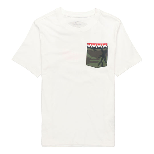 Men's Nike Back Cartoon Devil Camouflage Pattern Printing Casual Round Neck Short Sleeve White T-Shirt DV2072-100
