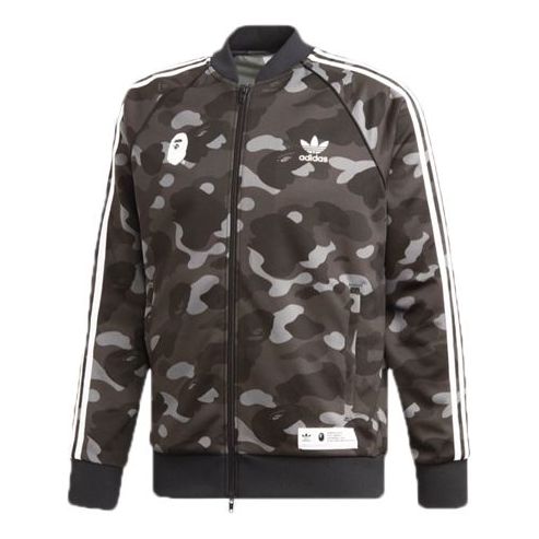 Men's Bape x adidas originals Crossover adicolor Track Top Cinder Camouflage Sports Jacket Camouflage Black DP0186