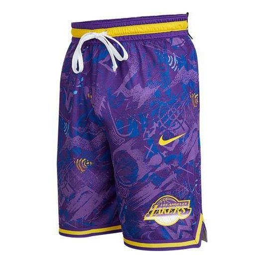 Men's Nike Lakers Sports Knit Purple Shorts DJ4036-504