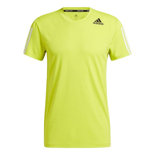 adidas H.rdy 3s Tee Training Running Sports Short Sleeve Green Yellow H29477