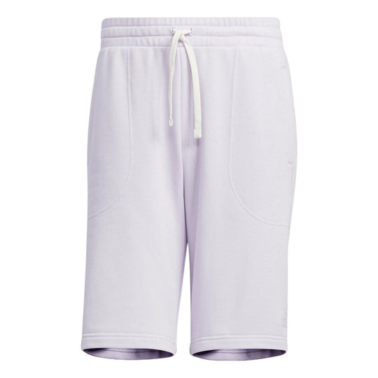adidas neo Solid Color Lacing Casual Straight Shorts Unisex Purple HS6824