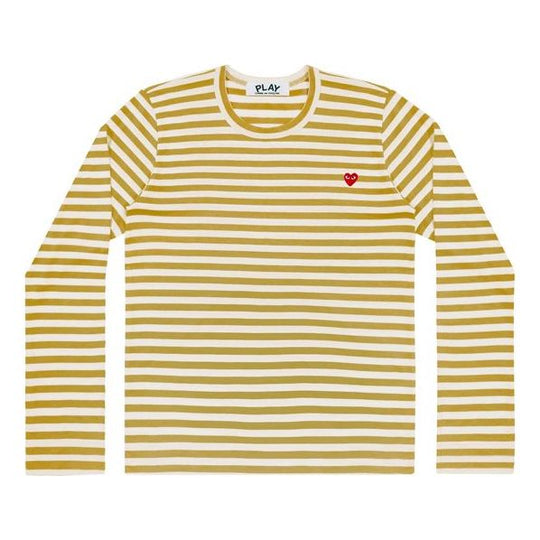 (WMNS) COMME des GARCONS PLAY Striped Long Sleeves Tee 'Yellow White' AZ-T217-051-5
