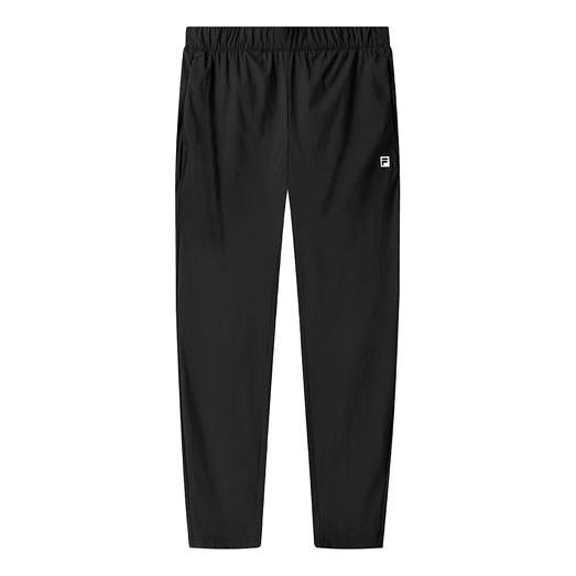 FILA Athletic Solid Color Casual Straight Sports Pants Black A11M121603F-BK