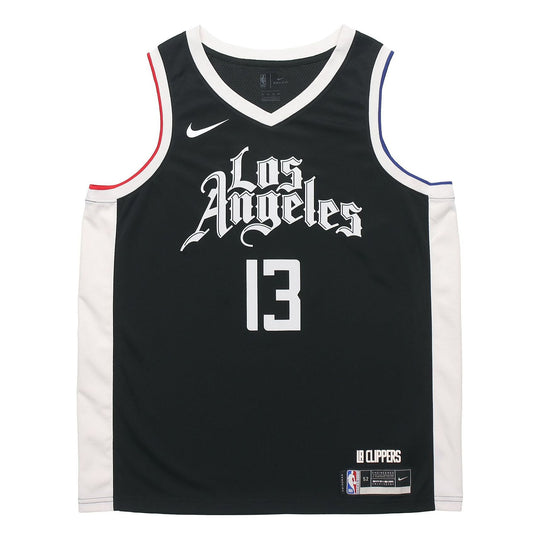 Men 13 Paul George Jersey Black Los Angeles Clippers Jersey Golden Edition