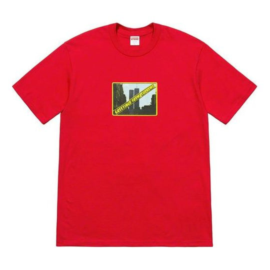 Supreme SS19 Greetings Tee Short Sleeve Unisex Red SUP-SS19-10472