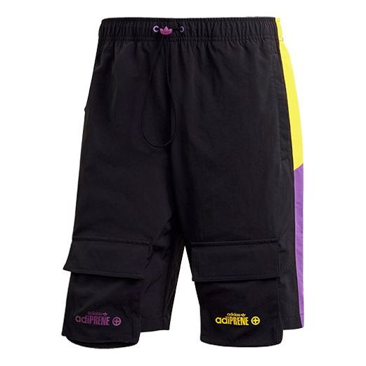adidas originals Adiprene Short Multiple Pockets Contrasting Colors Cargo Sports Shorts Black GJ6759