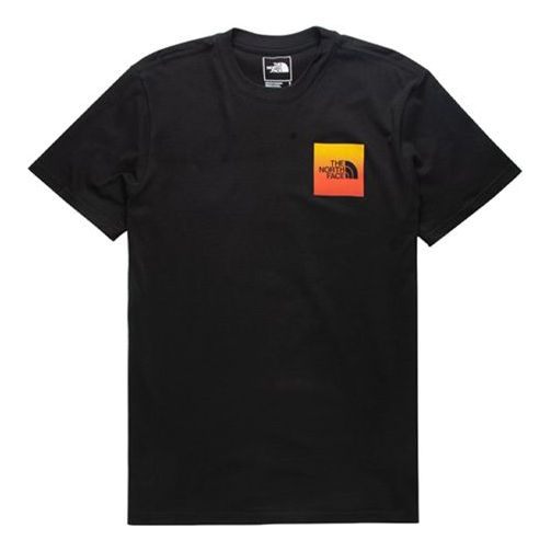 THE NORTH FACE Box T-Shirt Gradient Back Large Logo Short Sleeve Unisex Black NF0A475KJK3