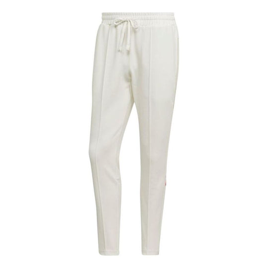 Men's adidas Solid Color Stripe Logo Casual Sports Pants/Trousers/Joggers Autumn Beige HN1937