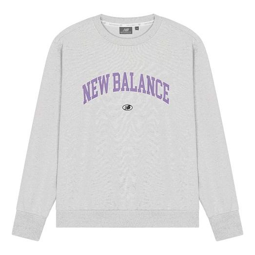 New Balance Logo Printing Round Neck Pullover Couple Style Gray 5CC17083-OA