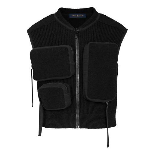 Men's LOUIS VUITTON 3D Multiple Pockets Vest Black 1A5V4 - KICKS CREW