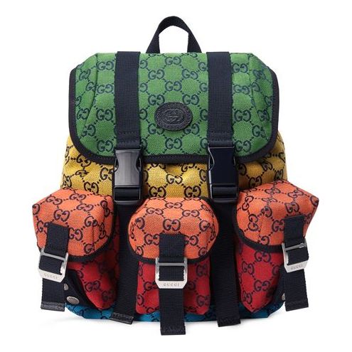 GUCCI Unisex Leather GG Old Flower Logo Backpack Small Multicolor 658783-2UZBN-3280