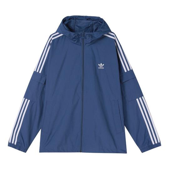 adidas originals 3-stripes Wb Fz Woven Hooded Jacket Blue GN3469