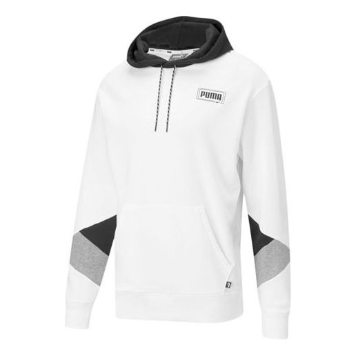 PUMA Rebel Color Match Knitted Sports Hooded Sweater White 588868-02