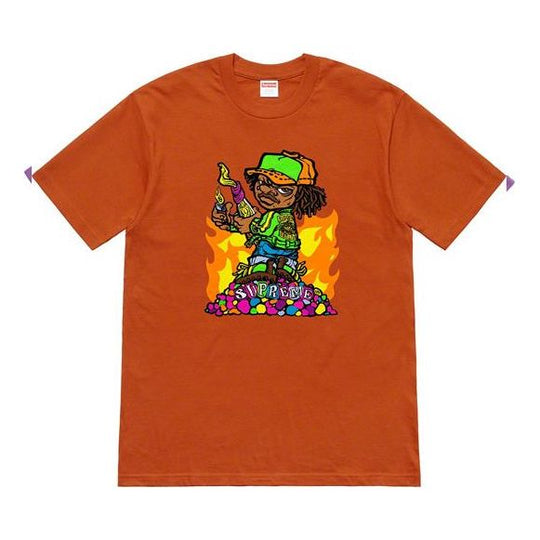 Supreme SS19 Molotov Kids Tee Rust Little Boy Comics Short Sleeve Unisex T-Shirt SUP-SS19-722