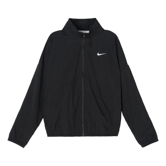 Nike Back Contrasting Colors Large Logo Basketball Sports Jacket Black -  KICKS CREW