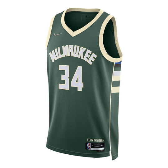 Men's Nike DRI-FIT Printing Logo Basketball Jersey/Vest Giannis . No.34 Green DB3579-323