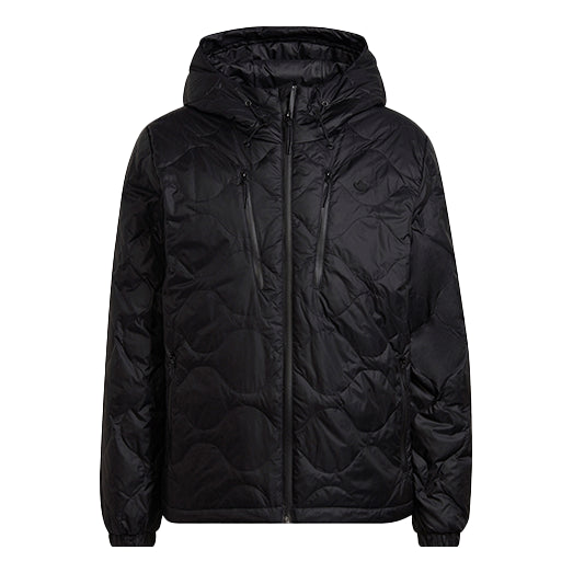 adidas originals Sports Zipper hooded Long Sleeves Down Jacket Black H -  KICKS CREW