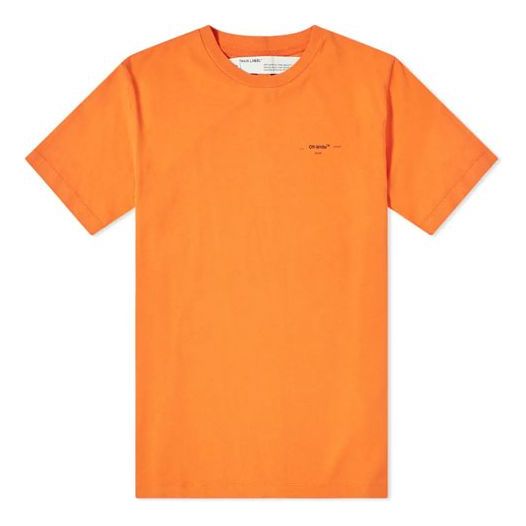 OFF-WHITE Logo Printed Crewneck Tops Logo Men Orange OMAA027F191850081910 T-shirts - KICKSCREW