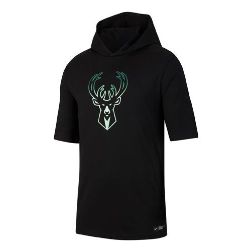 Nike Milwaukee Bucks NBA hooded Short Sleeve Black CJ5902-010