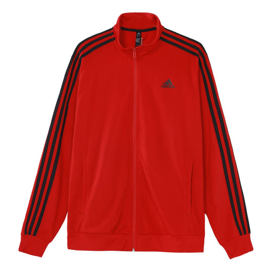 adidas M 3s Tt Tric Stripe Sports Stand Collar Logo Jacket Red H46104 ...