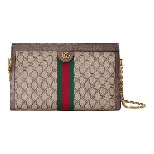 (WMNS) GUCCI Ophidia Retro Logo Stripe Webbing Canvas Chain Shoulder Messenger Bag Small / Brown Classic Literature and Art 503877-K05NG-8745