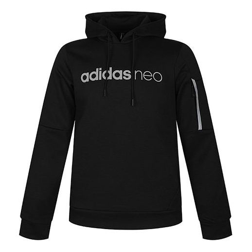 adidas Neo Hooded Sweatshirt 'Black White' EI4470