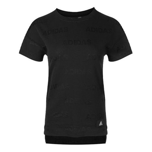 (WMNS) adidas Sports Round Neck Short Sleeve Black FK3520
