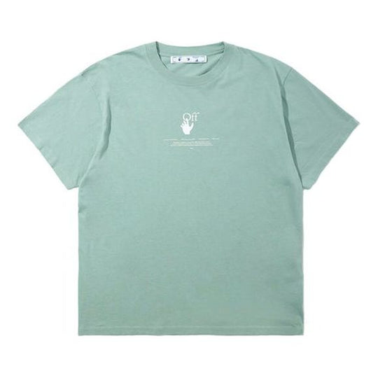 Off-White Logo T-Shirt 'Green' OMAA038R21JER0075041