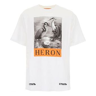 Men's HERON PRESTON Retro Printing White HMAA001F18632015-A1-0188