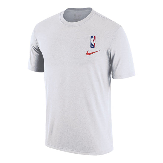 Nike NBA Alphabet Pattern Round Neck Pullover Short Sleeve Gray DH6726-100