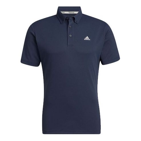 Men's adidas Solid Color Logo Printing Casual Short Sleeve Navy Blue P ...