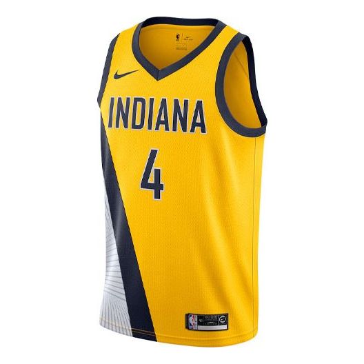Nike NBA Casual Sports Basketball Jersey/Vest SW Fan Edition Pacers 4 Yellow AT9802-728