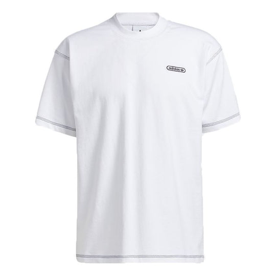 adidas originals Ww Ss Tee Embroidered Logo Round Neck Sports Short Sleeve White GN3810