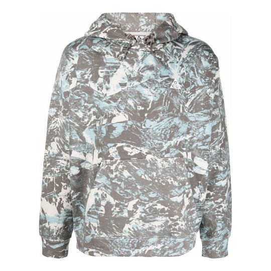 Nike  Camouflage Kangaroo Pocket Pullover Hooded Long Sleeves Hoodie Men's Grey DJ1425-072