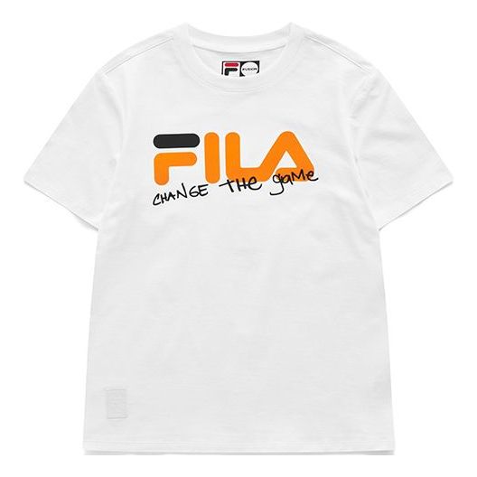 FILA FUSION Logo Printing Sports Round Neck Short Sleeve White T11W123 - CREW