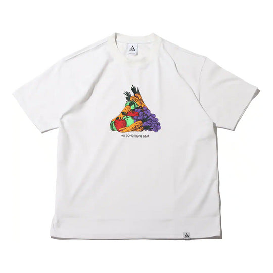 Nike ACG Solid Color Cartoon Fruit Printing Round Neck Casual Short Sleeve White DQ4955-121
