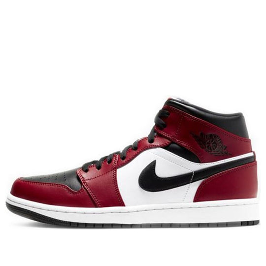 Air Jordan 1 Mid 'Chicago Black Toe' 554724-069 Retro Basketball Shoes  -  KICKS CREW